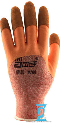 Рукавички робочі стрейчева покрита силіконом із подвійним обливом на пальцях #760, фото 2