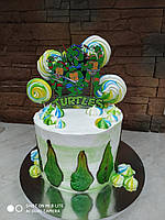 Топпер Черепашки-Ниндзя, Топпер с принтом черепашек, TMNT на торт, украшения для торта TMNT, Turtles в торт