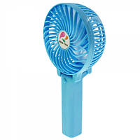 Вентилятор з ручкою міні Handy Mini Fan, вентилятор USB блакитний