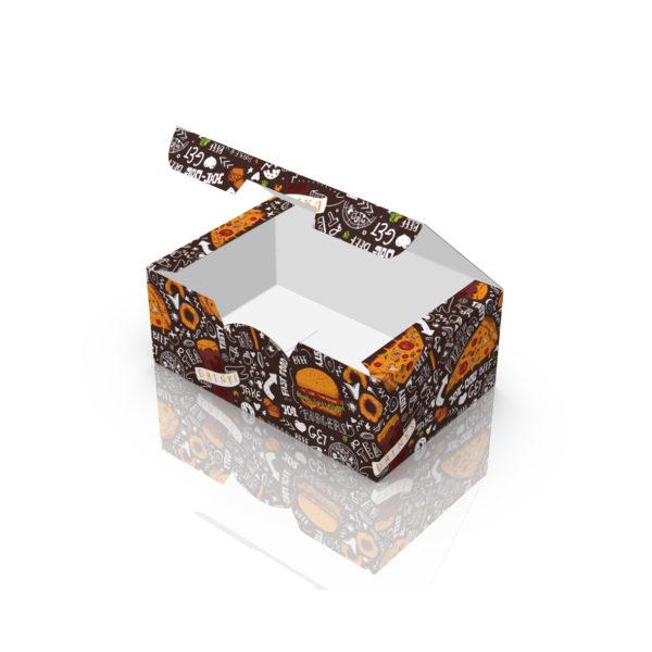 Картонна упаковка снек бокс Міні Темна (50шт/уп), фото 1