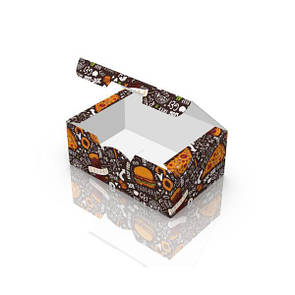 Картонна упаковка снек бокс Міні Темна (50шт/уп)