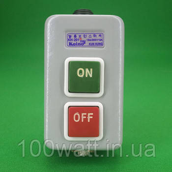 Кнопка КН-201 зовнішня в корпусі метал пуск-стоп на ПНВ 15 А 1,5 кВт для бетономішалок GAV 701, фото 1