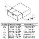 Шухляда R1295k/18 5U глибиною 450мм, з клямкою і замком під ключ, річок в стійку 19". річок.нагр.35кг 35кг., фото 2