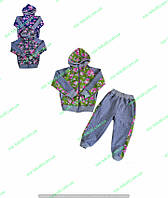 Детский спортивный костюм для девочек, трикотажный прогулочный комплект (кофта с капюшоном + штаны) для детей 28