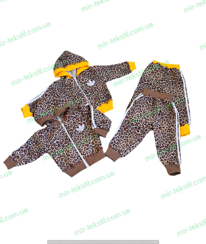 Модний набір ясельний для дівчинки з капюшоном, дитячий костюм для новонароджених спортивний леопард