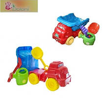 Набір пісочний No2, червоний/блакитний лійка лопатка грабельки