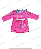 Детская теплая туника для девочки, розовое платье детское на байке