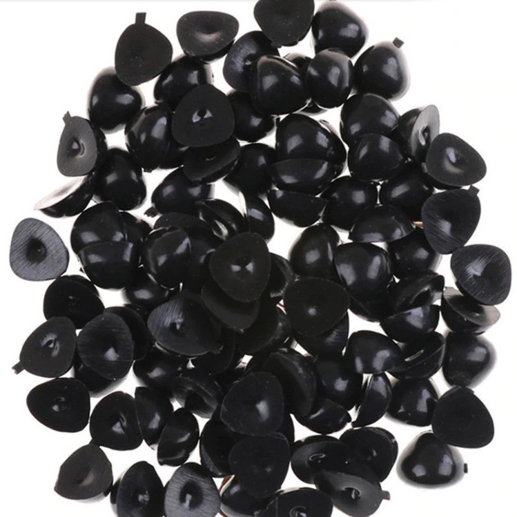 Носики для іграшок клейові, 8*6 мм, чорний (10 шт)