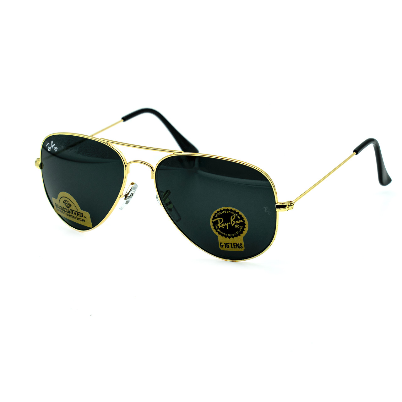 Окуляри Ray Ban Aviator чорні + золото