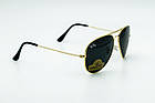 Окуляри Ray Ban Aviator чорні + золото, фото 4