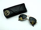 Окуляри Ray Ban Aviator чорні + золото, фото 5