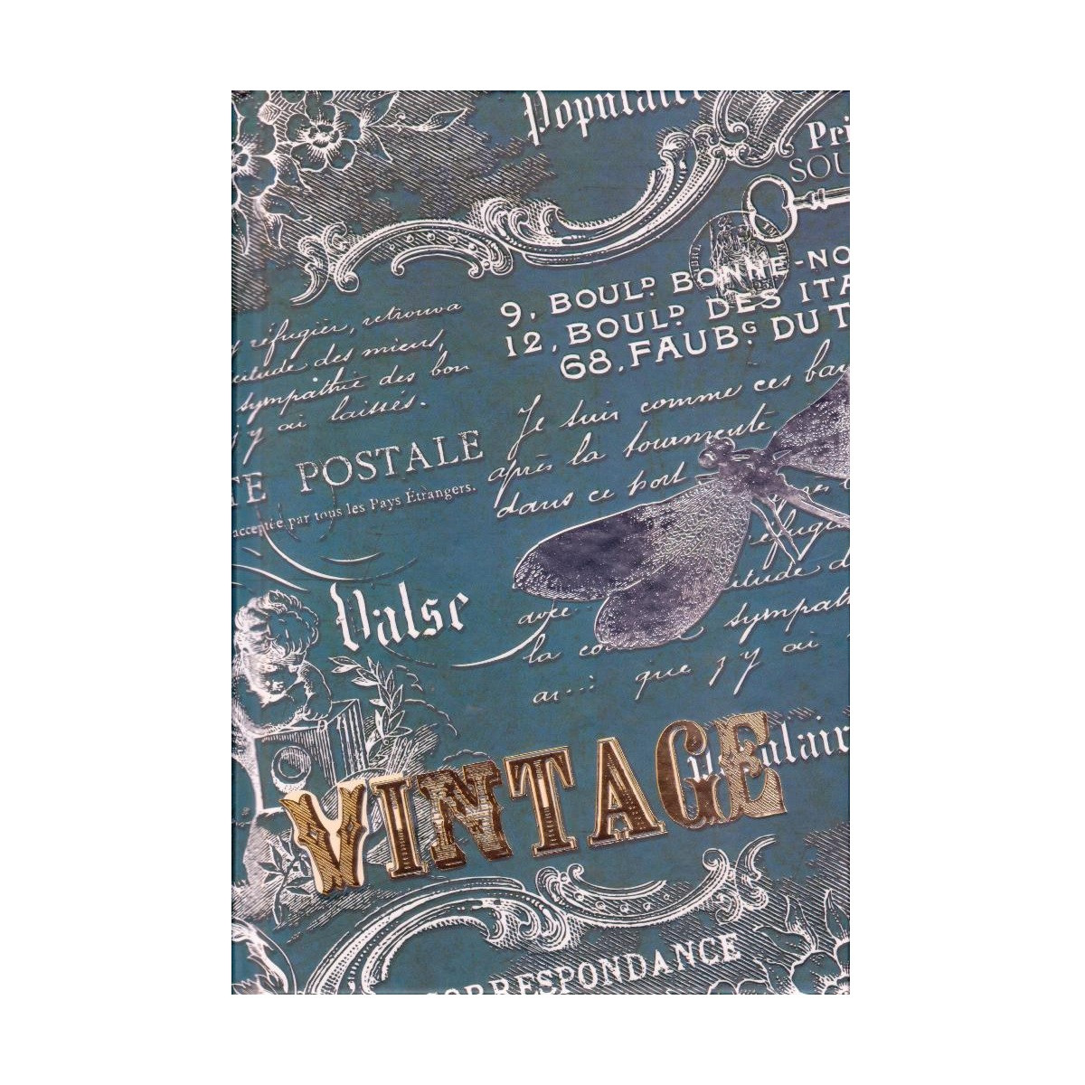 Блокнот А5 тв.обл. 192 арк. клітка "Vintage" тиснення, клітина 1В160