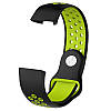 Силіконовий ремінець Primo з перфорацією для фітнес браслета Fitbit Charge 3 / 4 - Black&Green / розмір L, фото 3