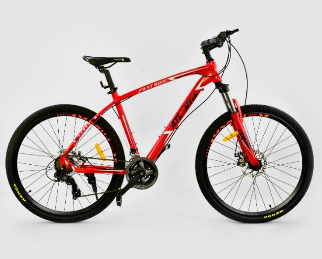 Велосипед Спортивний CORSO ATLANTIS 27.5" дюймів RED алюмінієва рама 19", 24 швидкості