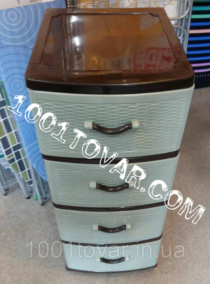 Комод пластиковий "Класичний Ротанг", 4 ящики, фото 1