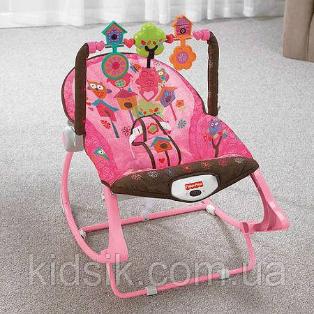 Массажное кресло-качалка FISHER-PRICE (Infant to Toddler Rocker, Pink Owls ) Розовая сова - фото 3 - id-p97604484
