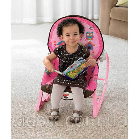 Массажное кресло-качалка FISHER-PRICE (Infant to Toddler Rocker, Pink Owls ) Розовая сова - фото 5 - id-p97604484