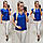 Блузка / блуза з брошкою і воланами арт. 166 ніжний блакитний / синій, фото 7