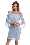 Мереживне плаття з відкритими плечима Sweet Lady - блакитний колір, S/M (є розміри), фото 2