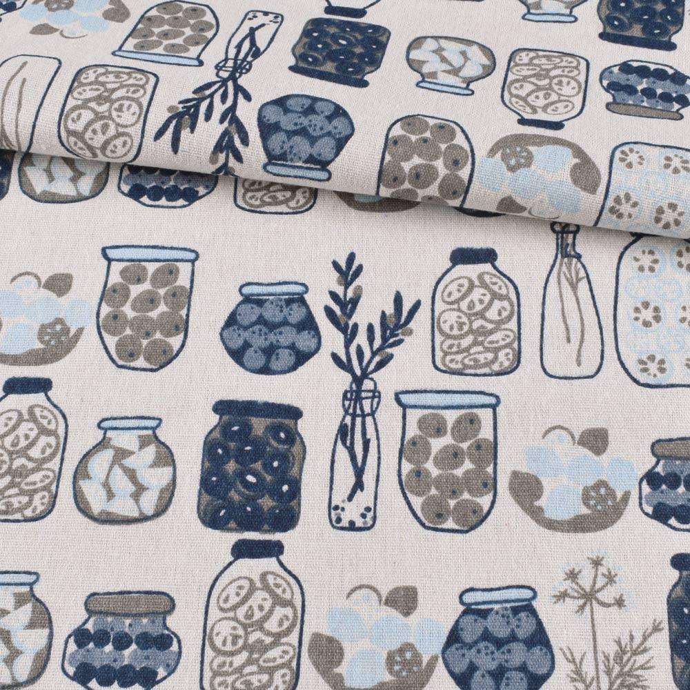 Деко-льон білий, сині, сірі вази, банки, ш.150