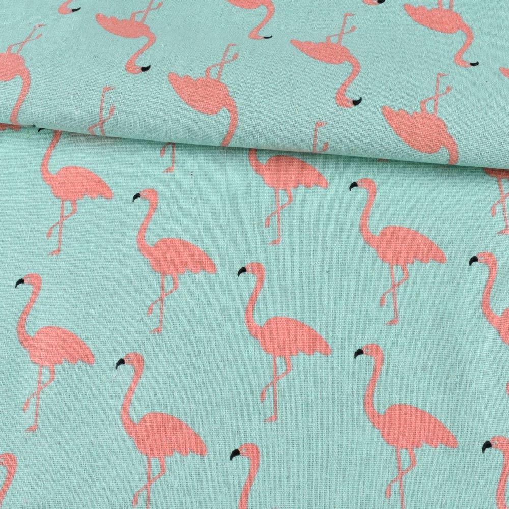 Деко-льон бірюзовий світлий, фламінго, ш.152