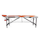 Масажний стіл 2-секційний алюмінієвий, помаранчевий/білий, Ridni Relax, фото 2