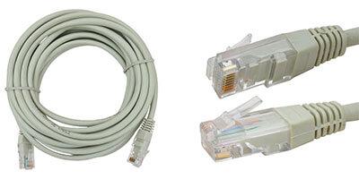 Мережевий кабель, патчкорд шт.8Р8С- 8Р8С, UTP 4пари кат-5Е, сірий, 15 метрів