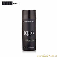 Пудра для волосся Toppik hair fibers кератинова пудра для об'єму кератиновый камуфляж лисини Black Чорний