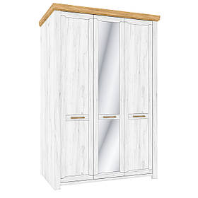 Шафа розпашна H 3Д з дзеркалом у вітальню Sudbury Дуб Крафт Білий / Дуб Крафт Золотий Blonski