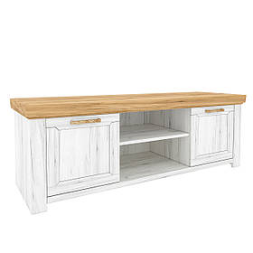 Тумба RTV P 2Д у вітальню Sudbury Дуб Крафт Білий / Дуб Крафт Золотий Blonski