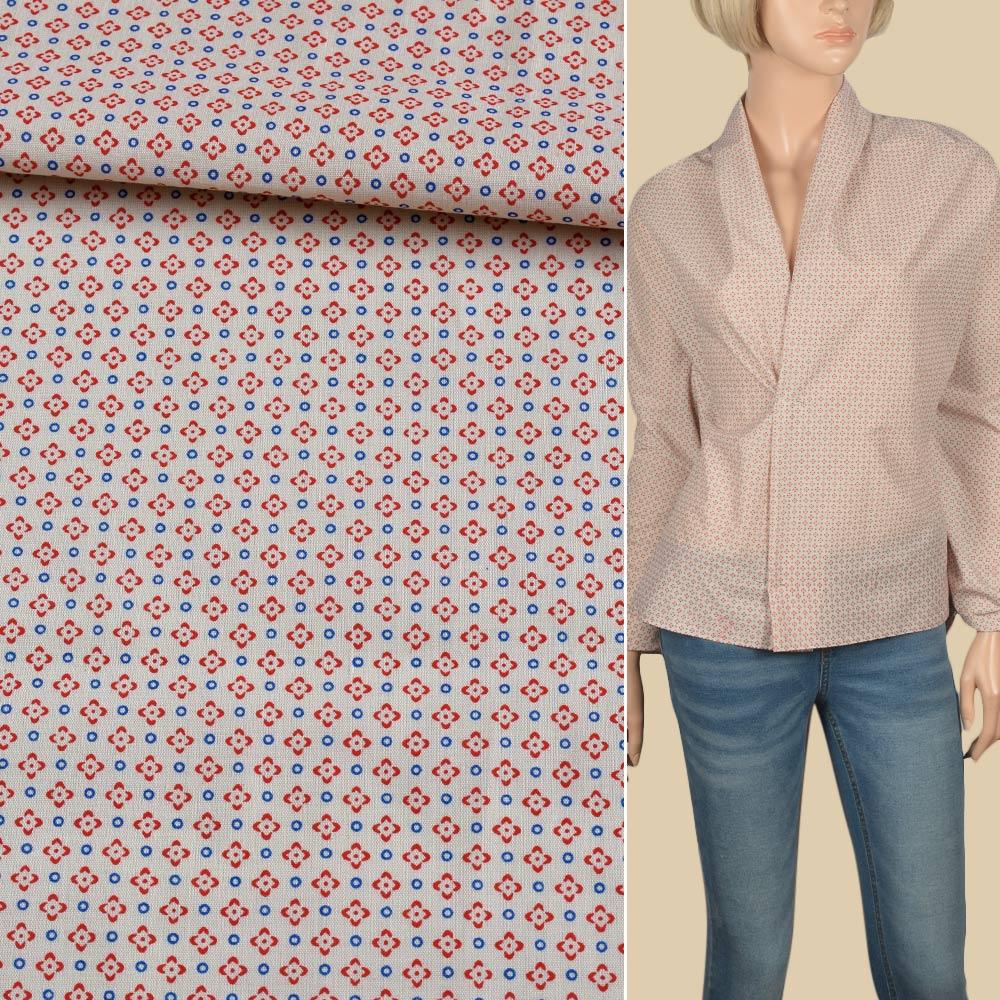 Коттон сорочковий бежевий світлий в дрібний малюнок, ш.147