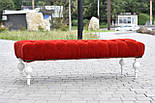 Банкетка червона з точеними ніжками, фото 3