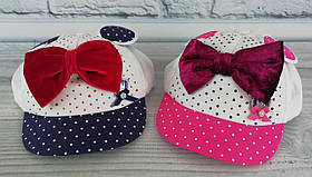 Кепка для дівчаток Вушка Бант Nikola Польща розмір 52-54