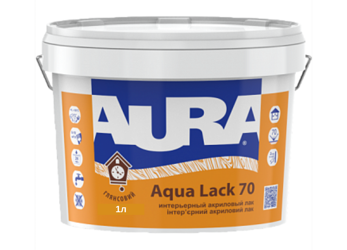 Акриловий лак Aura Aqua Lack 70 глянсовий 1л