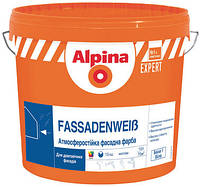 Alpina Expert Fassadenweiss матовая, устойчивая к атмосферным воздействиям дисперсионная фасадная краска.