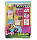 Лялька Барбі Дизайнер одягу Barbie Crayola Color Stamp Fashions Set, Blonde, фото 2