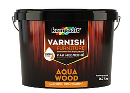 Лак для меблів Kompozit Aqua Wood глянсовий 0.75л