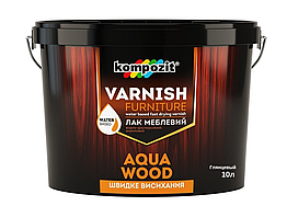 Лак для меблів Kompozit Aqua Wood глянсовий 10л
