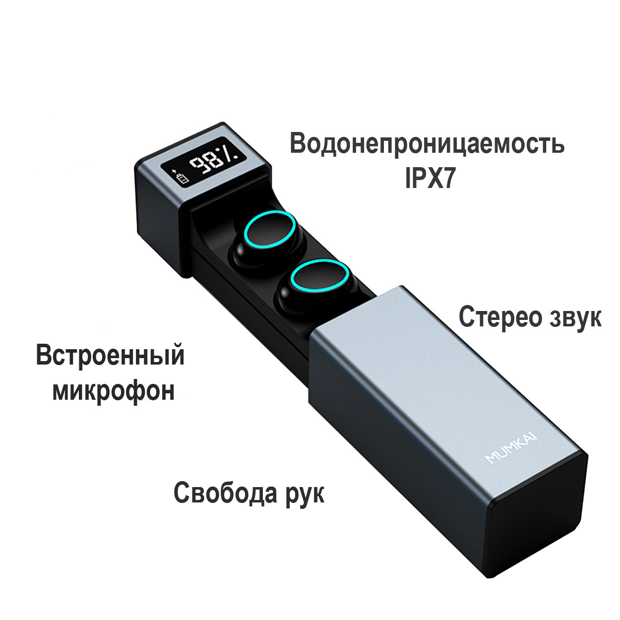 Беспроводные наушники блютуз гарнитура Wi-pods MX Bluetooth 5.0 для телефона - фото 4 - id-p971796170