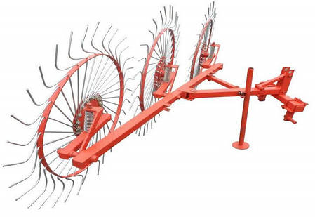 Граблі Сонечко на 3 колеса для мототрактора, мотоблока (спиця 6 мм), фото 2