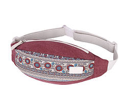 Жіноча поясна сумка (бананка) в стилі Етно червона