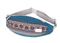 Жіноча поясна сумка (бананка) в стилі Етно синя