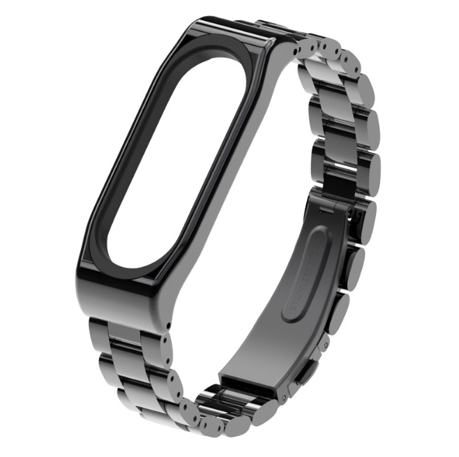 Ремінець Xiaomi Mi Band 4 / 3 MiJobs Metal металевий велика ланка Чорний 1702P