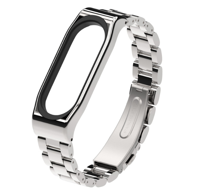 Ремінець Xiaomi Mi Band 4 / 3 MiJobs Metal металевий велика ланка Срібний 1702P, фото 1