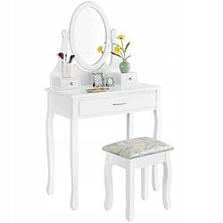 Туалетний столик Wooden Dresser R2 білий + табурет (8054)