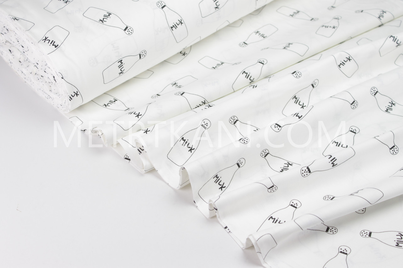 Тканина для постільної білизни ранфорс Туреччина 240 см бавовна "Milk" на білому G-3583/6, фото 1