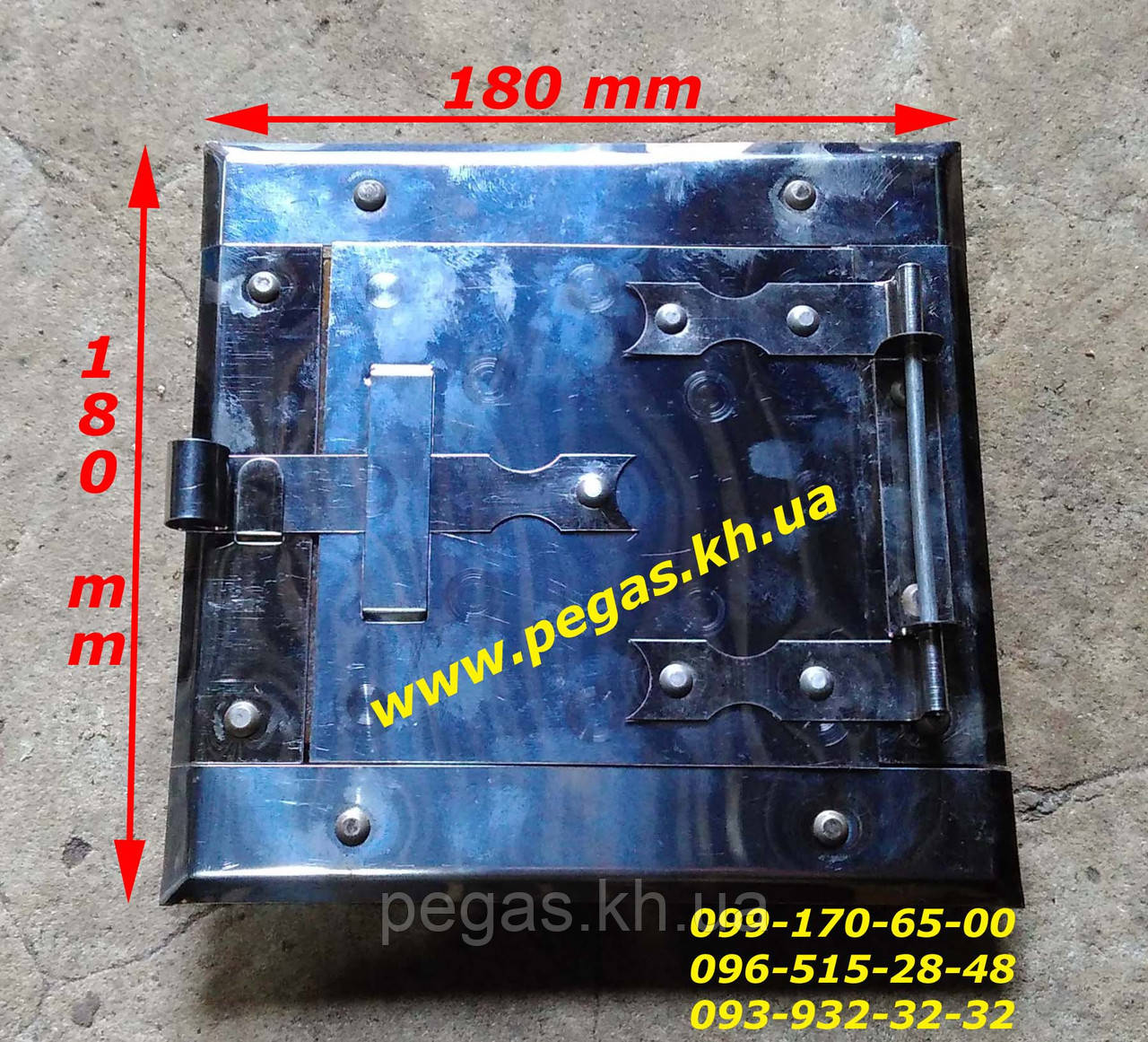 Дверцята сажетруска прочисна нержавійка сталь 120х120 мм на печі, димохід, барбекю, грубу, фото 1