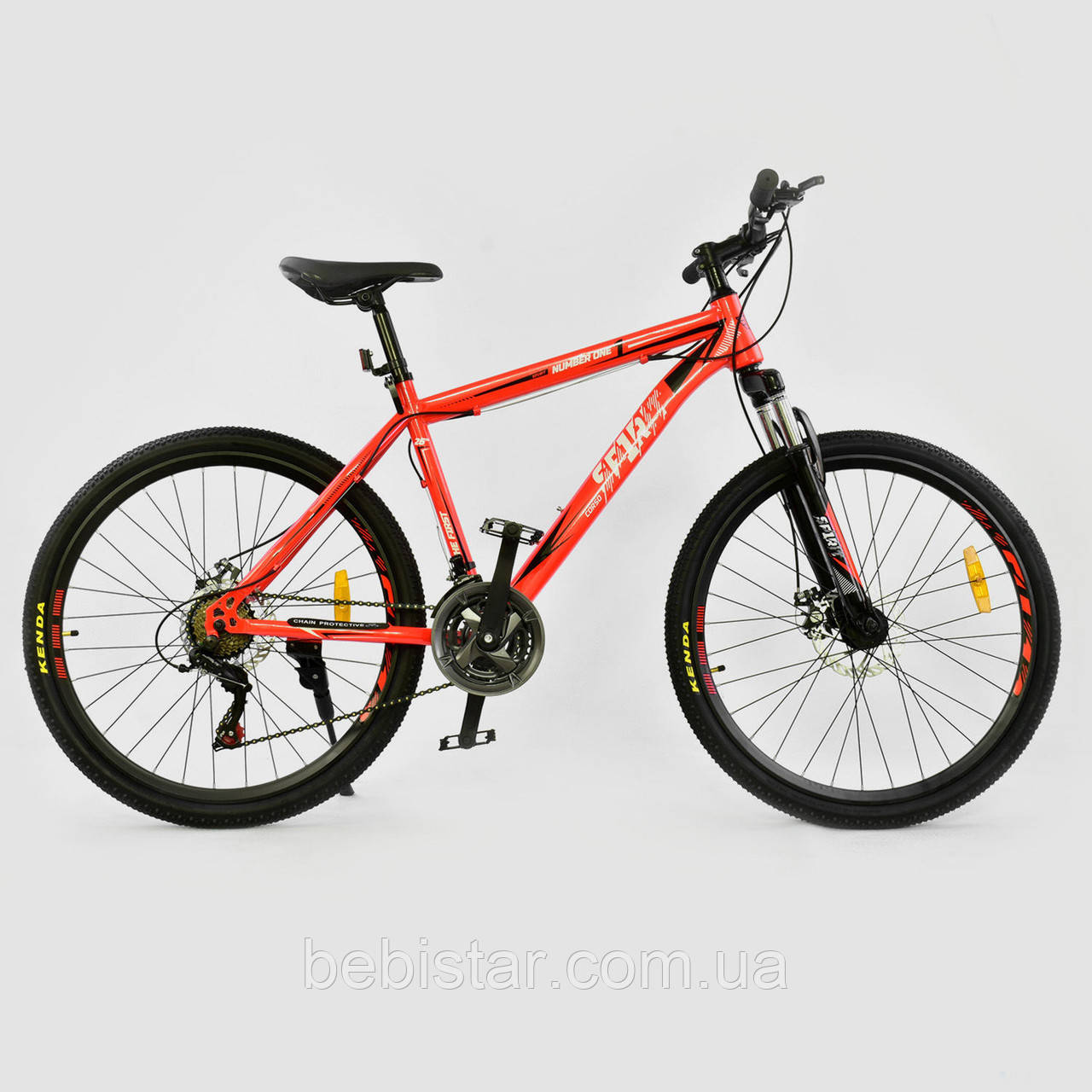Спортивный велосипед красно-оранжевый CORSO SPIRIT 26 дюймов 21 скорость металлическая рама 17дюймов - фото 2 - id-p971961746