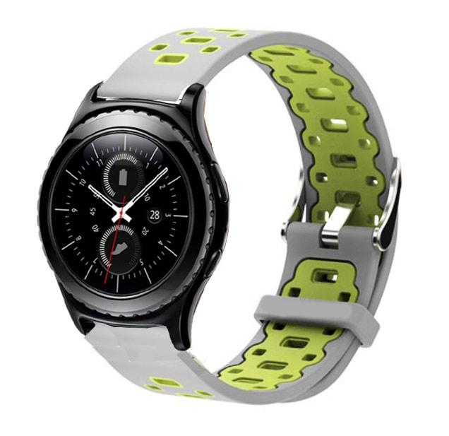 Спортивний ремінець Primo Perfor Classic для годинника Samsung Gear S2 Classic SM-R372 / R735 - Grey&Green, фото 1