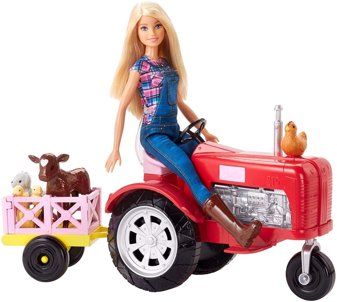 Барбі Фермер на тракторі Barbie Farmer Doll and Tractor Playset